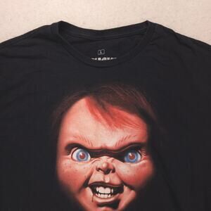 Chucky Movie Crew Neck Short Sleeve Graphic T Shirt Mens Size Large L Black